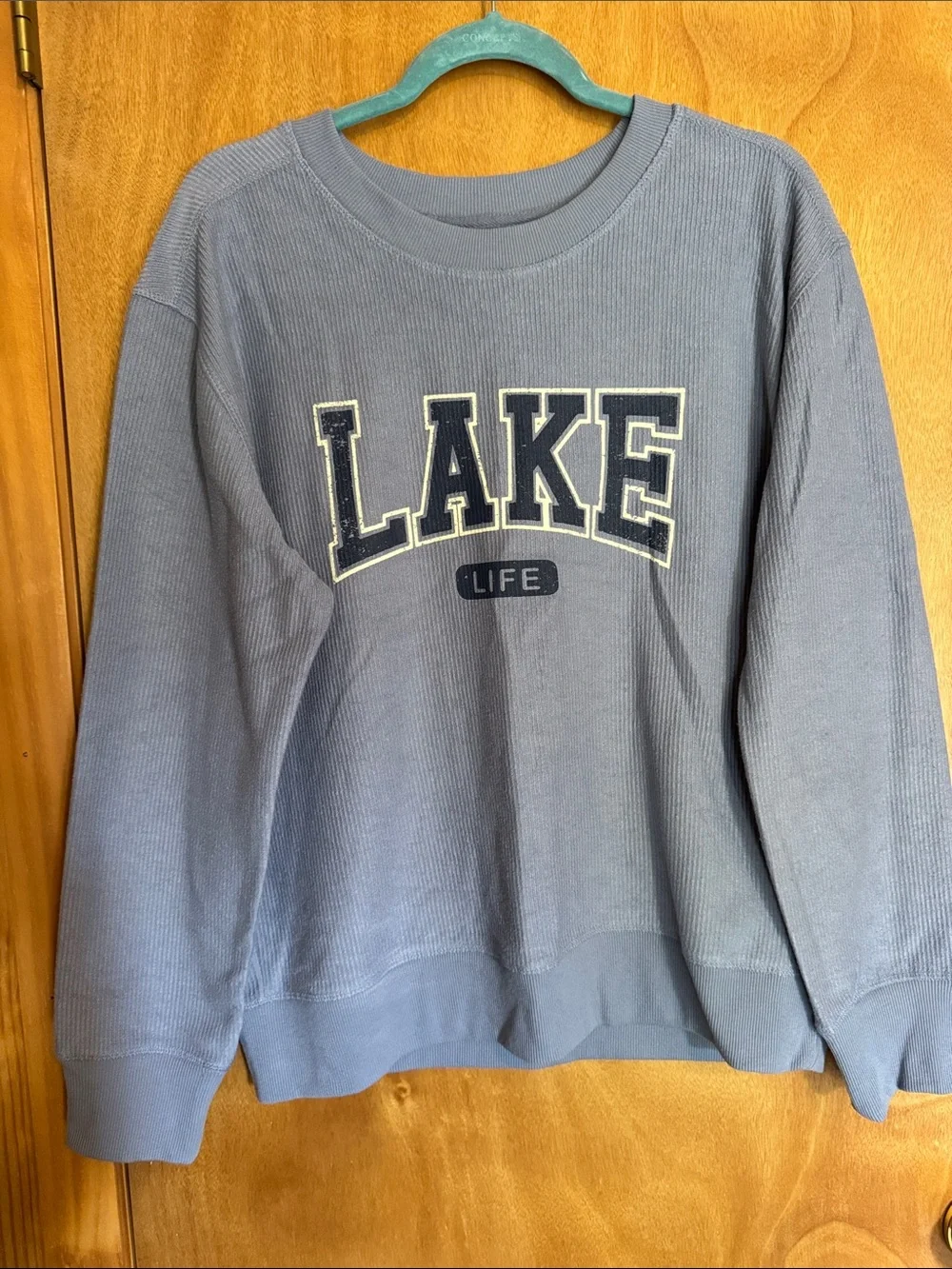 Maurices Blue 'LAKE LIFE' Crewneck Sweater